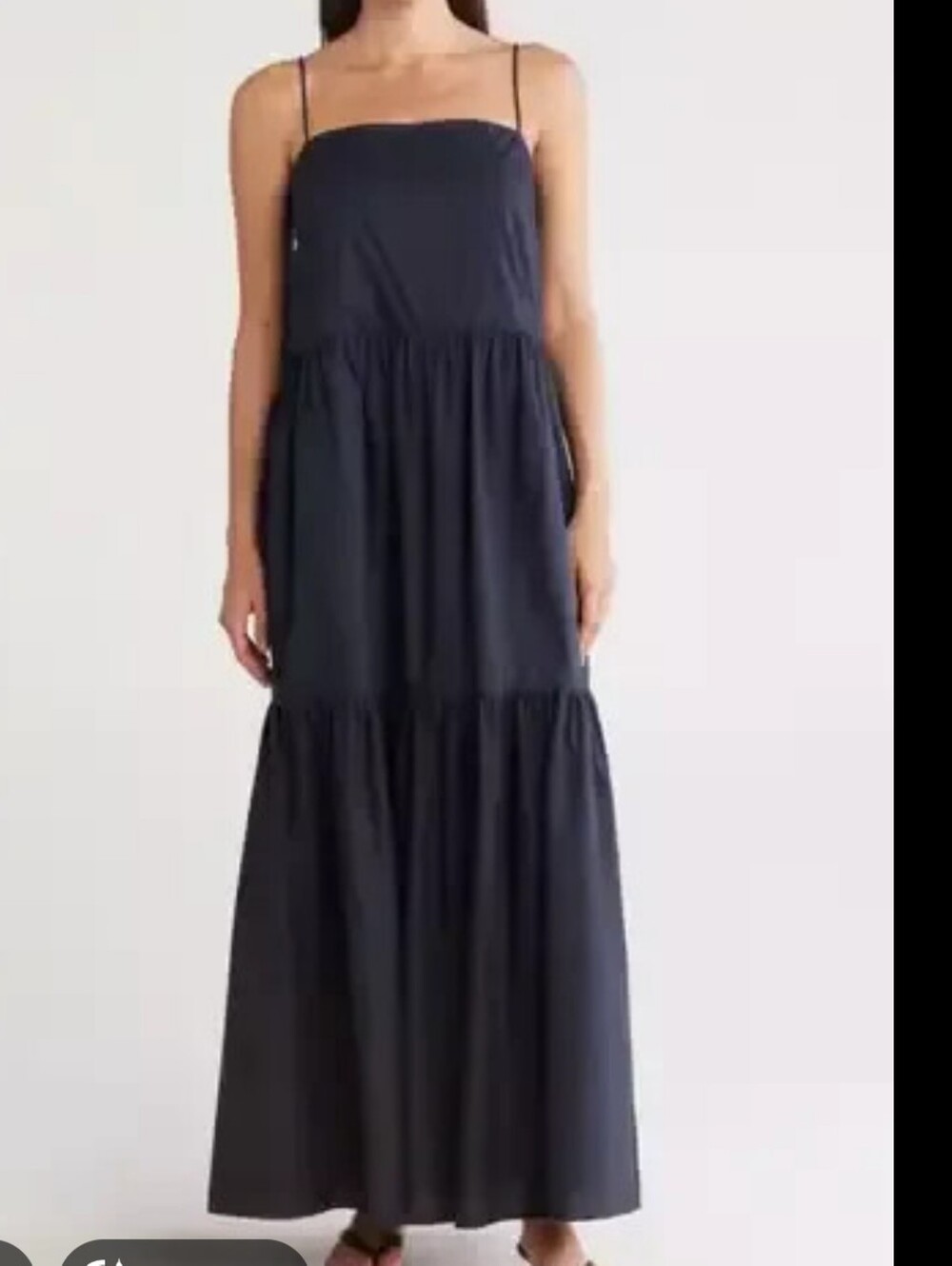 rag & bone Leilah Navy Spaghetti-Strap Tiered Maxi Dress Size XL